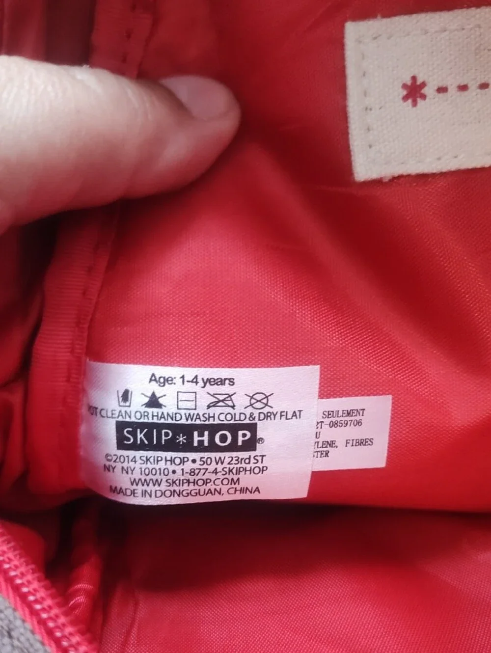 Skip Hop Red and Cream Monkey Kids Crossbody Bag